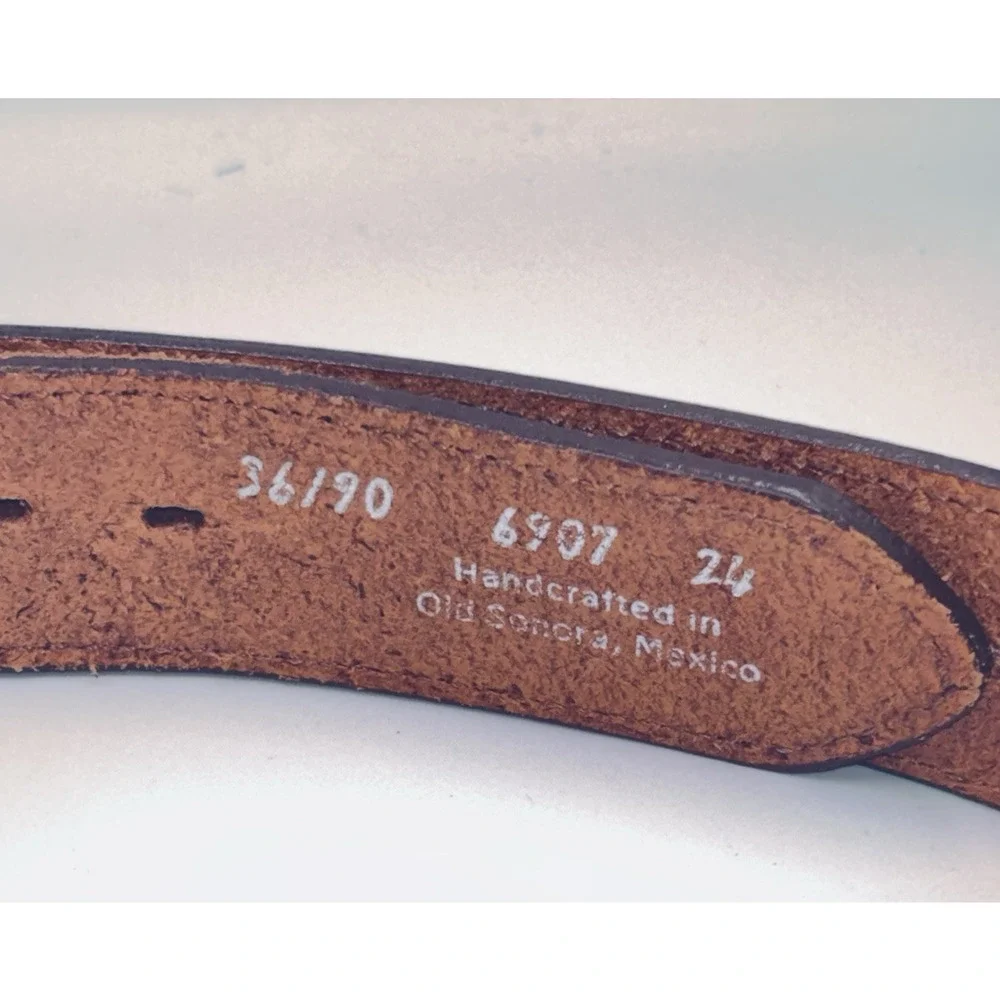 Wrangler Western Top Grain Leather Belt Handcrafted Sonora Old Mexico Mens 36/90